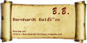 Bernhardt Balázs névjegykártya